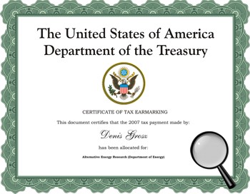 Personal Tax Earmarking Certificate