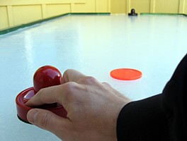 air hockey on ice